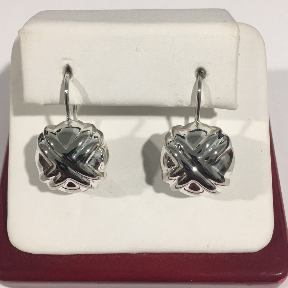 Sterling Silver Vintage Earrings With Snap Closer